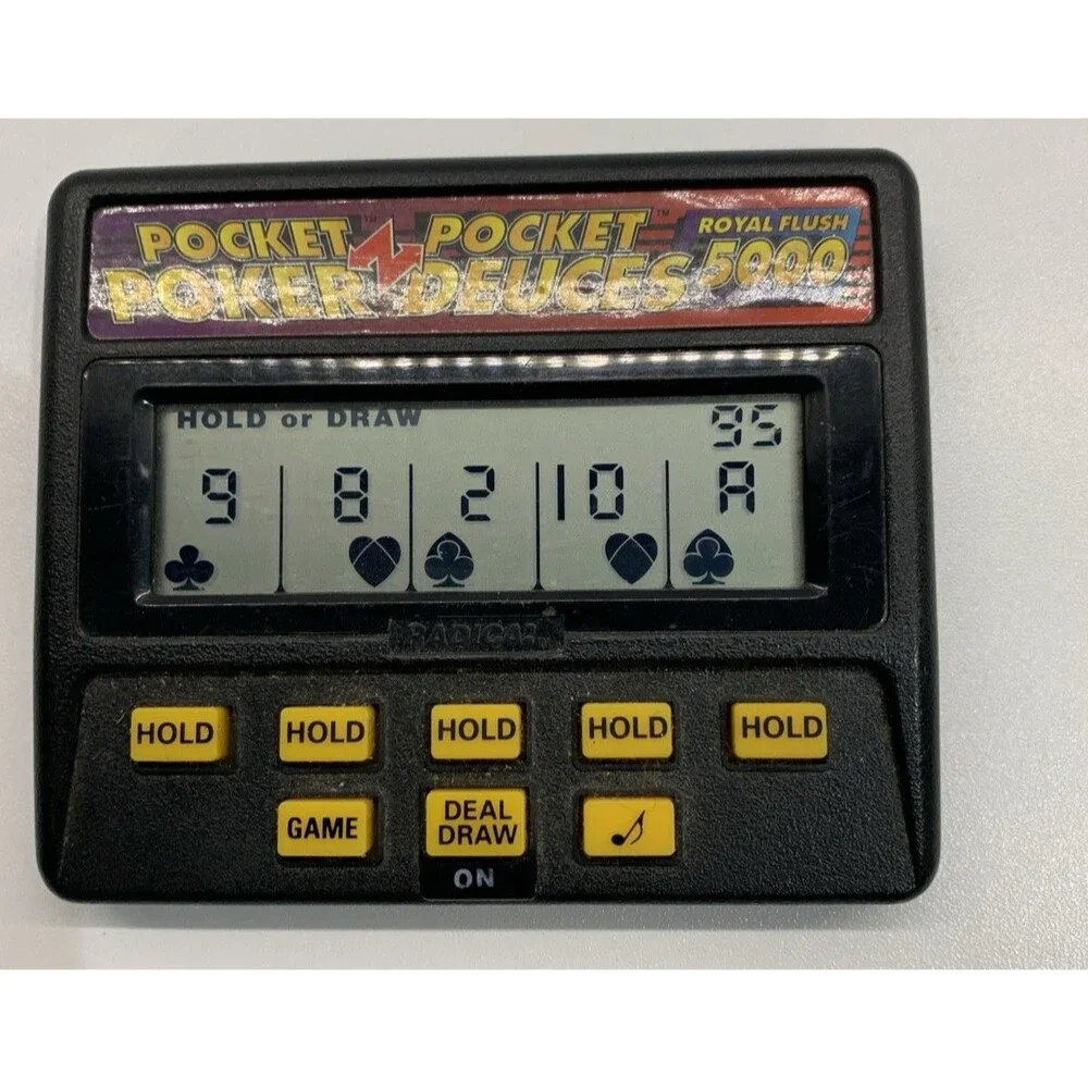 Radica Pocket Poker Deuces 5000 Model 1314 Handheld Electronic Game Tested Works